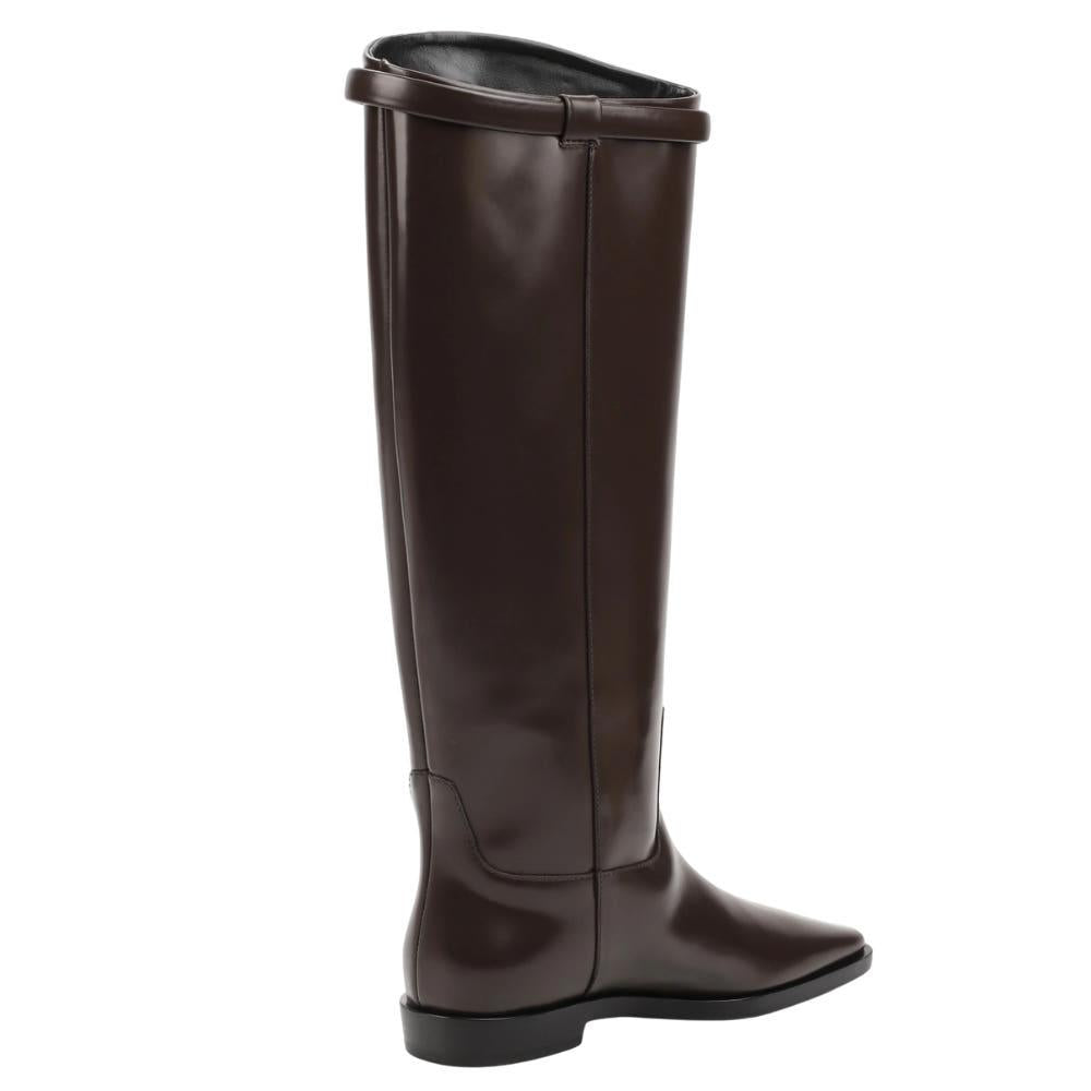 Toteme Brown Leather The Riding Knee High Boots Women 234 WLGSE076 LE0015