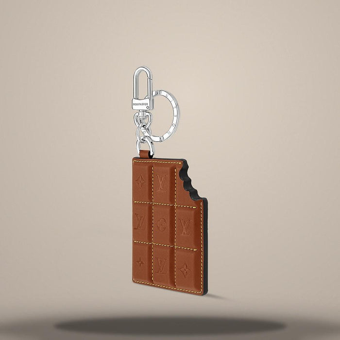 Louis Vuitton LV Chocolate Bar Figurine Key Holder Bag Charm Brown