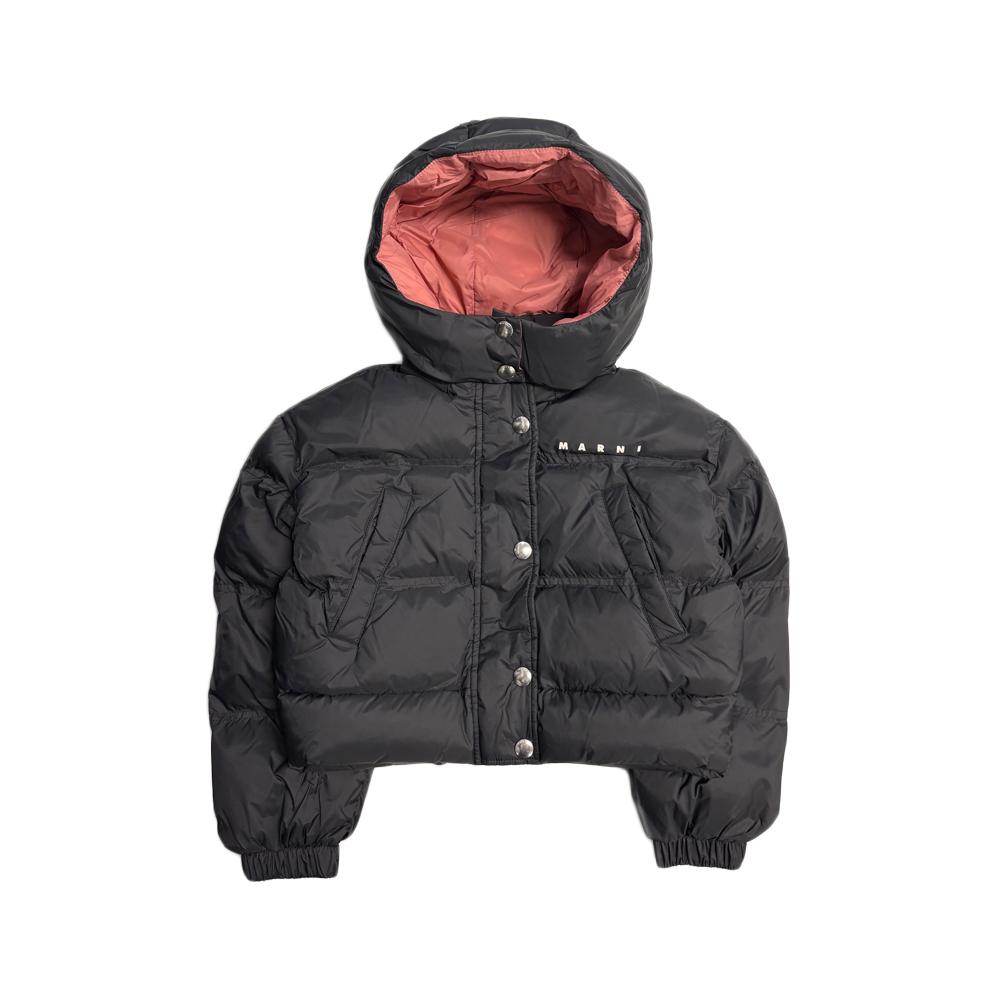 Marni Kids Women’s Hooded Cropped Puffer Jacket Black