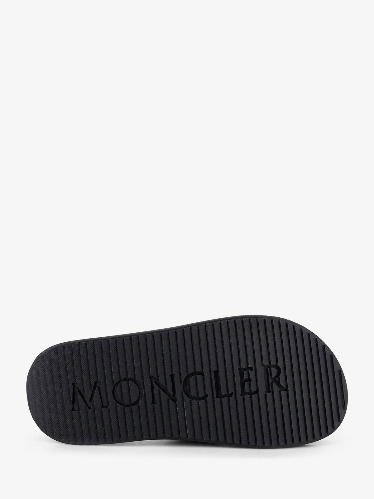 Moncler Black Leather Slide Sandals