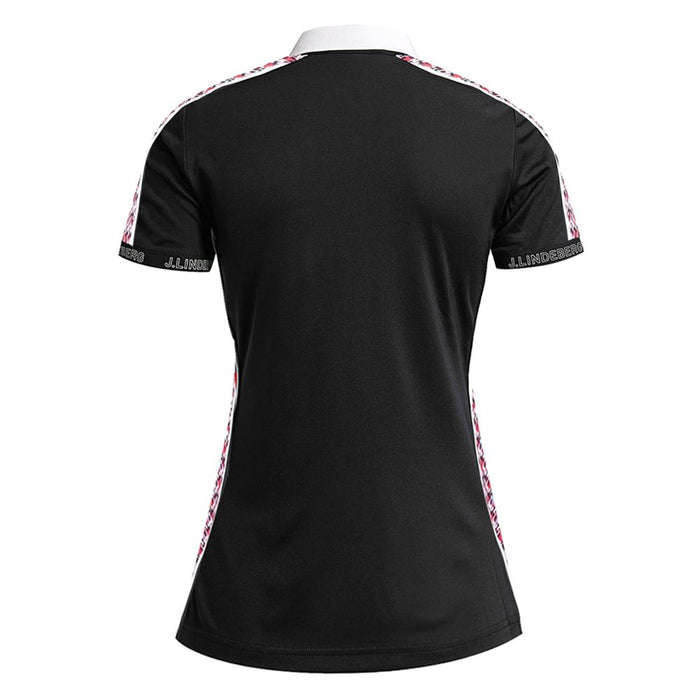 J LINDEBERG Damai Side Pattern Collar T-Shirt Black Women’s