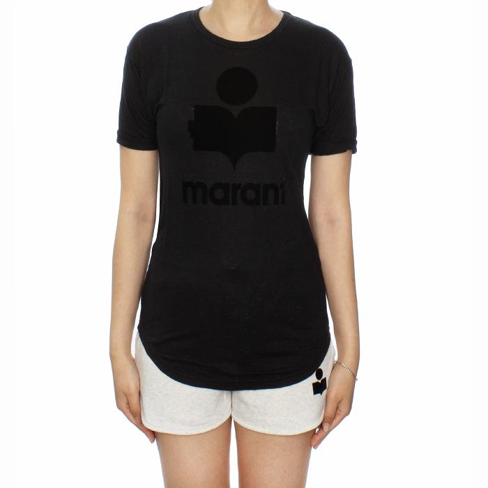 Isabel Marant KOLDI Graphic Logo T-Shirt Black Cotton