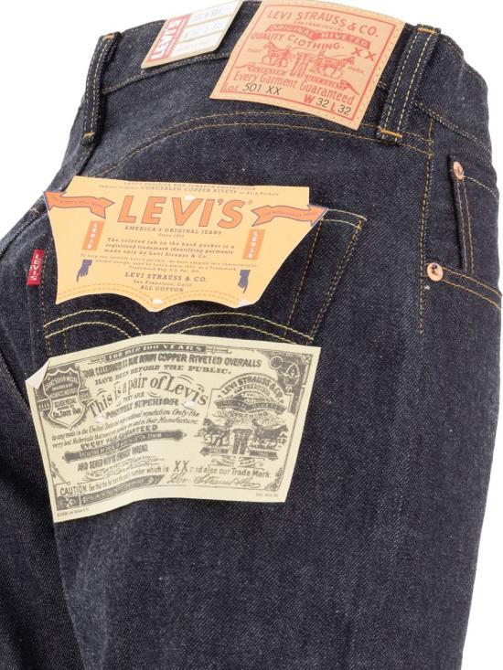 Levi's Men's Blue Denim Jeans 501550079 ORGANIC RIGID DOM