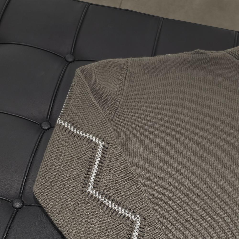 HERMES Mens Joa et Azur Button Cardigan Taupe Brown