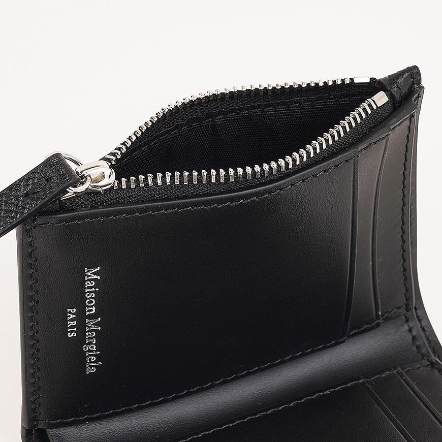Maison Margiela Unisex Leather Four-Stitch Bifold Wallet Black