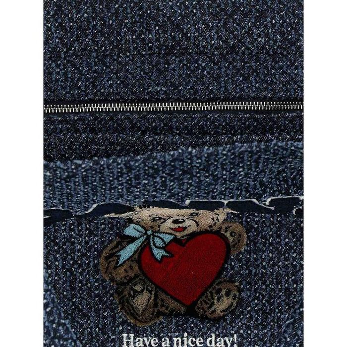 GANNI Bear Denim Tote Bag Shoulder Bag