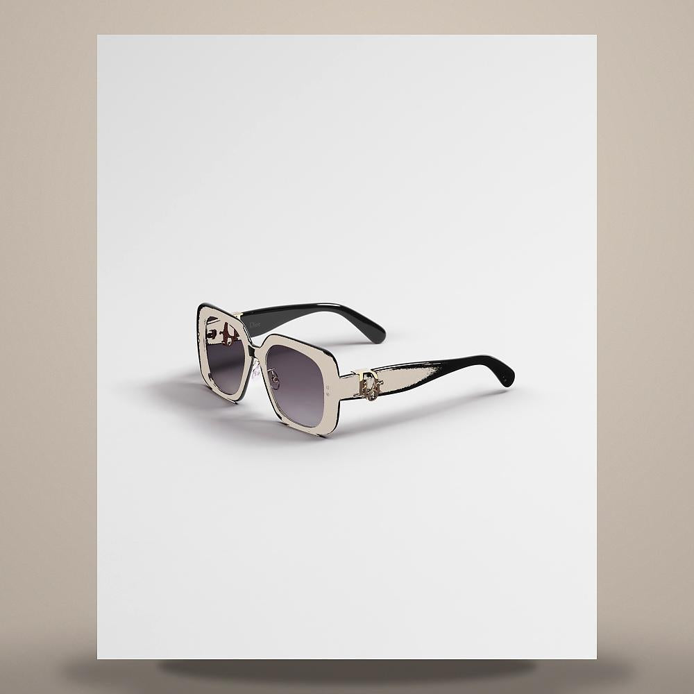 DIOR Glossy Black Oblique S1F Square Sunglasses for Men DBLQS1FXR10A1