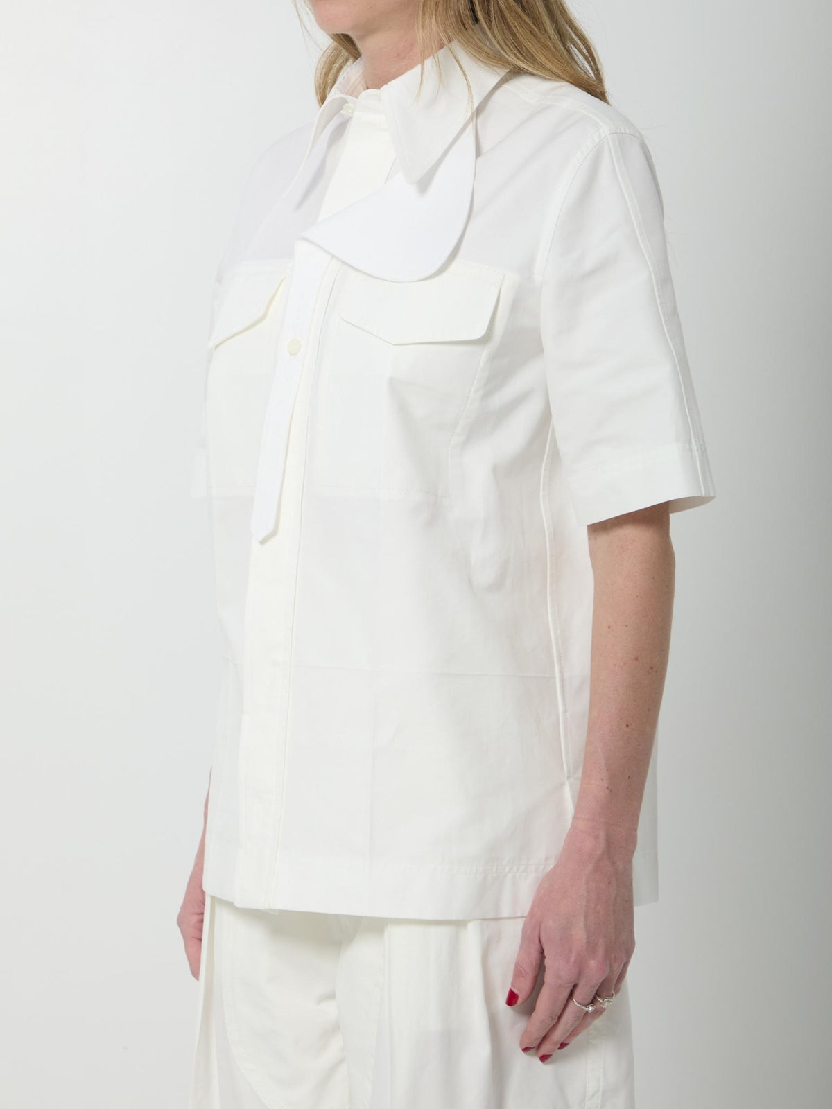 Bottega Veneta Short Sleeve Cotton Shirt White Women’s