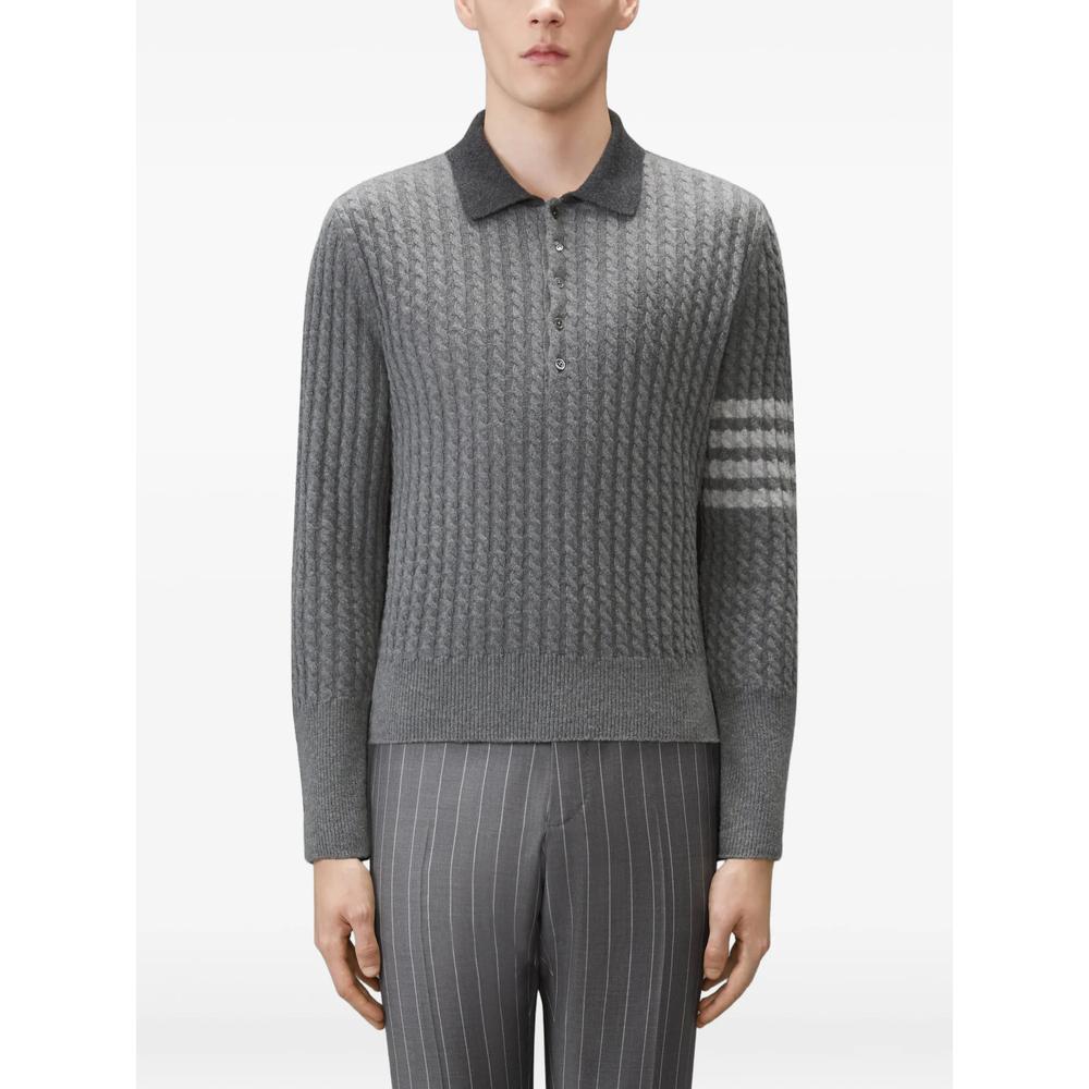 THOM BROWNE Gray Wool Turtleneck Sweater for Men