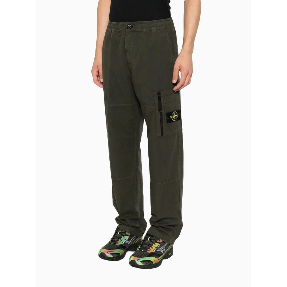 STONE ISLAND Organic Cotton Ripstop Cargo Pants Men Navy