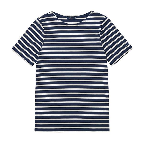 Saint James Unisex Short Sleeve T-Shirt 9863 MARINE ECRU
