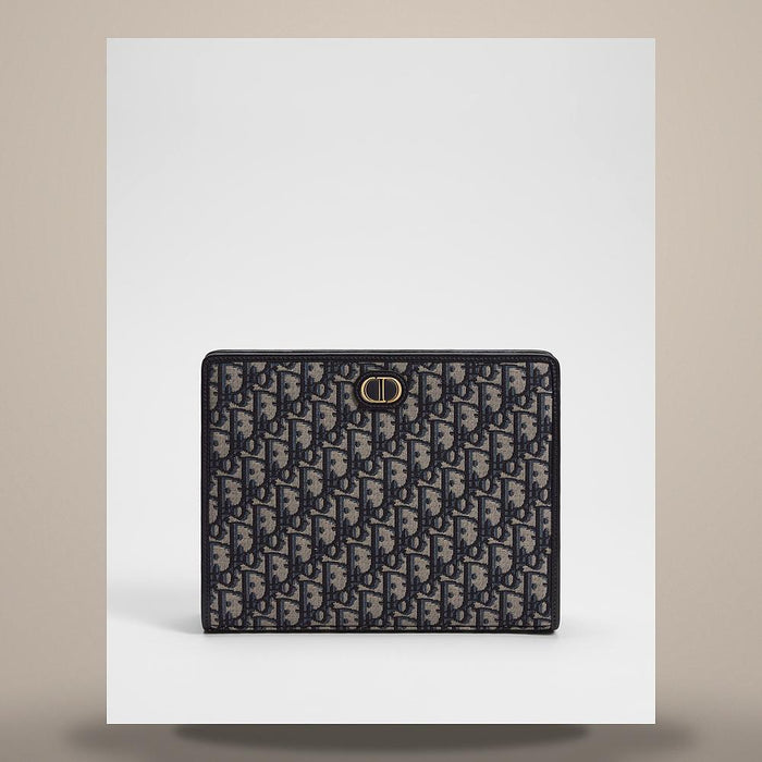 DIOR 30 Montaigne Dea Blue DIOR Oblique Jacquard Crossbody Pouch