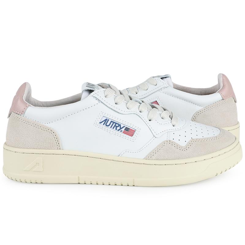 AUTRY Women’s Medalist Leather Suede Low-Top Sneakers Pink Tab AULWLS37