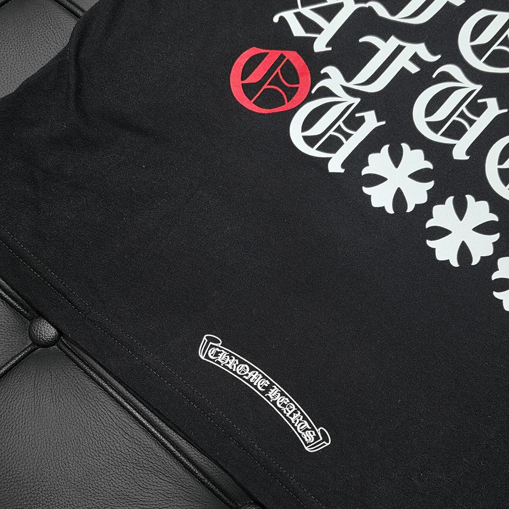 Chrome Hearts Black White Matty Boy Back Logo Lettering Print T-Shirt