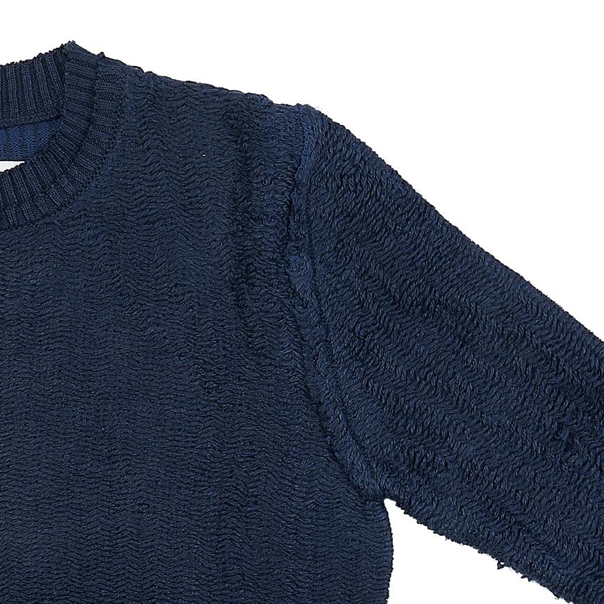 Maison Margiela Women’s Low Woven Knit Top Sweatshirt Navy