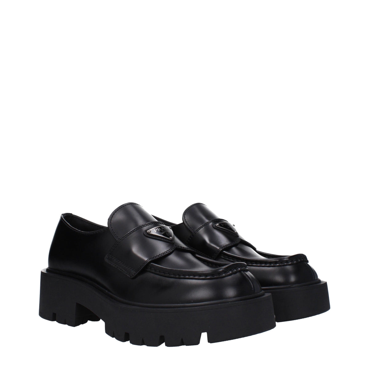 PRADA Black Leather Loafers