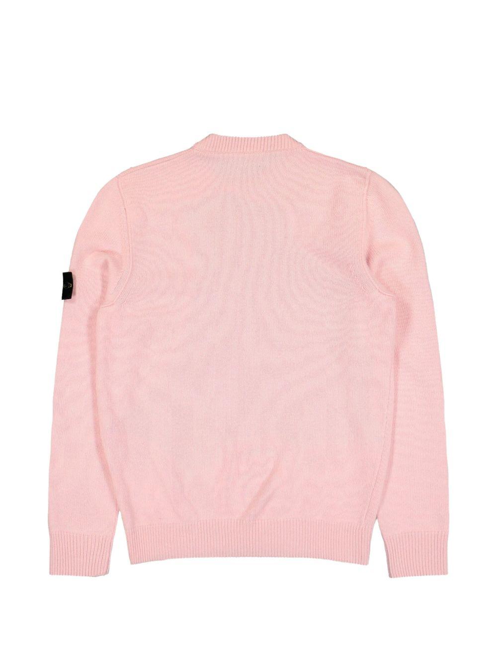 STONE ISLAND Wool Round Neck Knit Sweater Navy Men