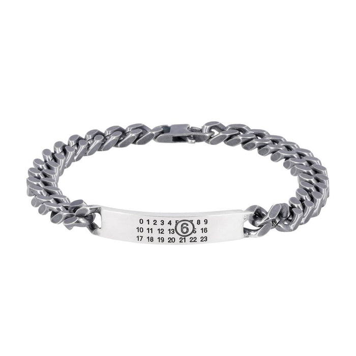 Maison Margiela Silver Engraved Number Logo Chain Bracelet