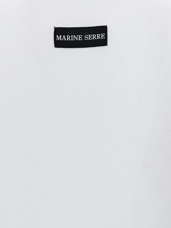 Marine Serre White Sleeveless Jersey T-Shirt MTT081 ACJER 0011