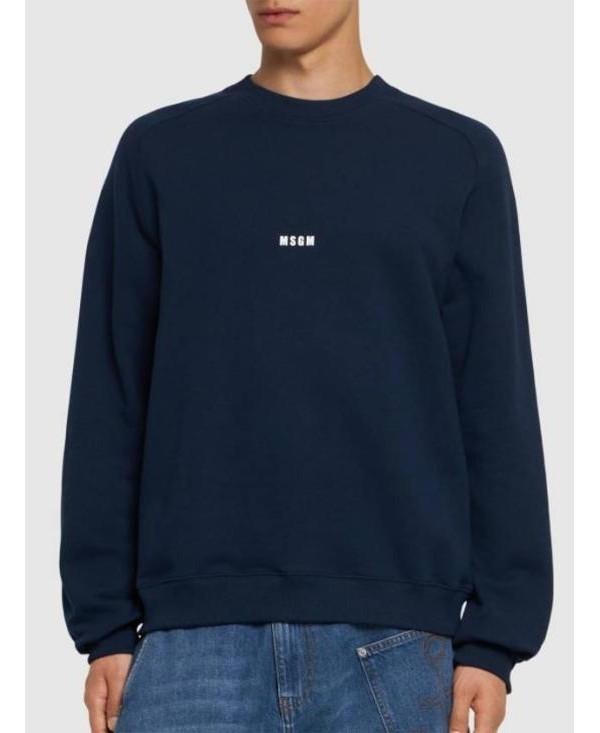 MSGM Micro Logo Print Sweatshirt for Men 3640MM503 247000 89