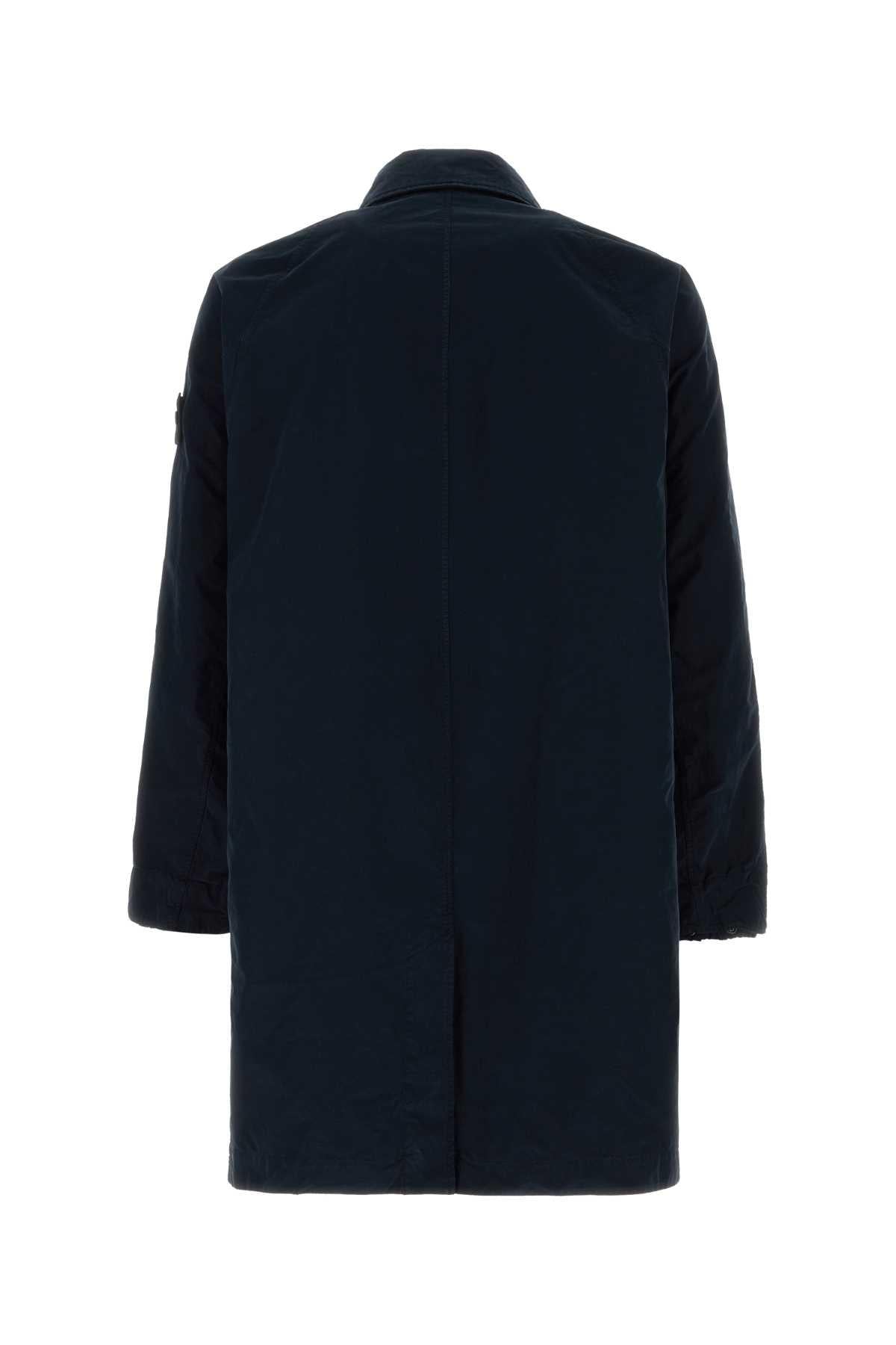 STONE ISLAND Black Cotton Trench Coat for Men