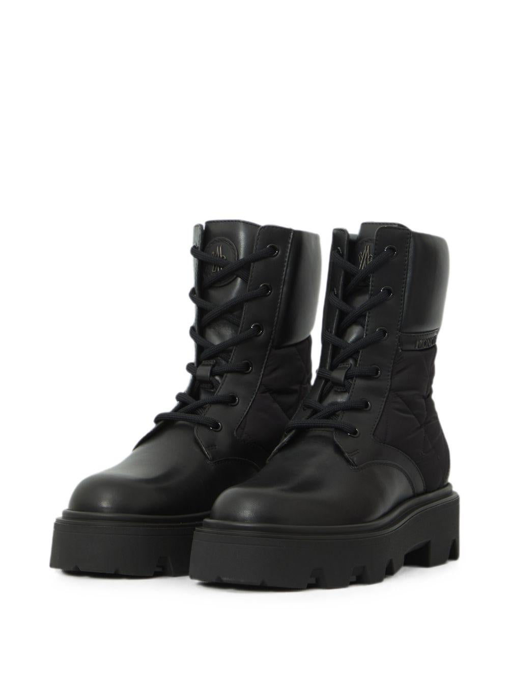Moncler Black Leather Ankle Boots Women’s
