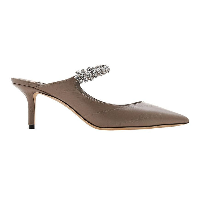 Jimmy Choo Taupe Suede BING 65 Mule Sneakers