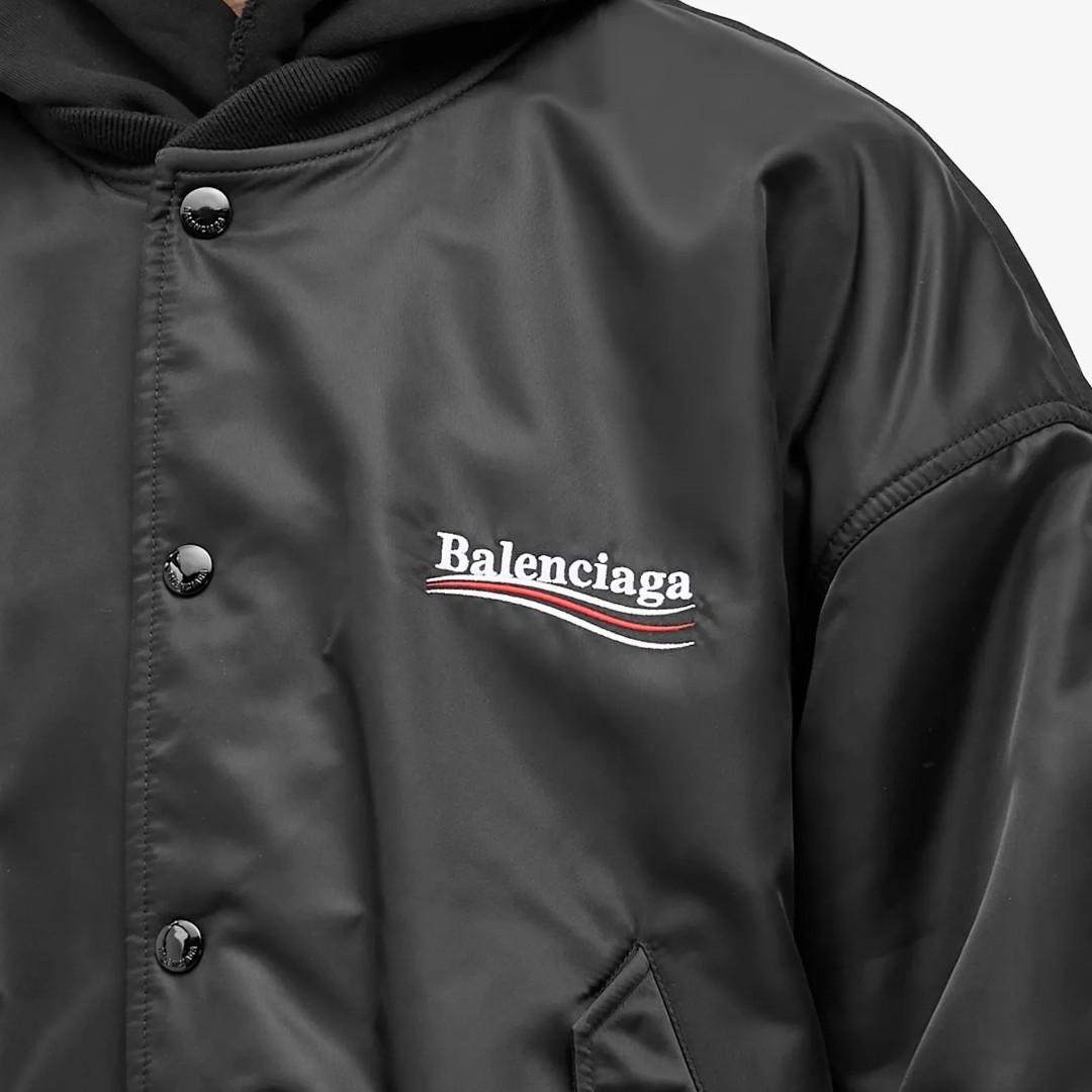 BALENCIAGA Black Political Campaign Large Fit Bomber Jacket Men
