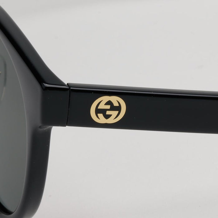 GUCCI Black Acetate Oversized Round Asian Fit Sunglasses