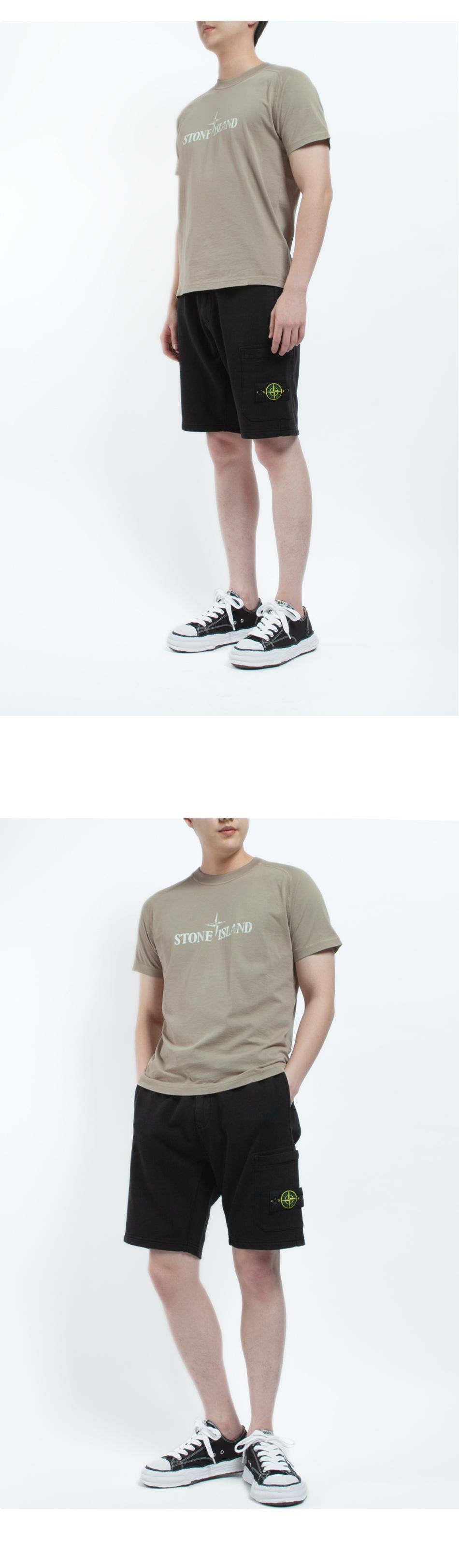 STONE ISLAND Reflective Logo Organic Cotton Slim Short-Sleev 2100020 S0081 V009A