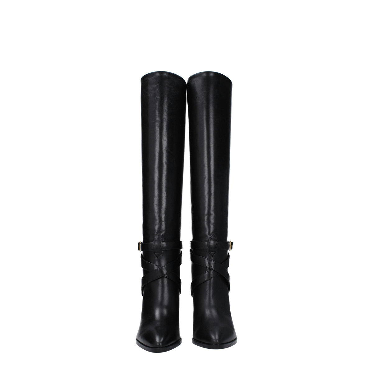 CELINE Black Leather Knee-High Boots