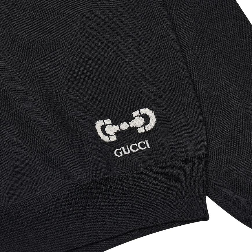 GUCCI Women's Logo Embroidered Wool Crewneck Sweater 731063 XKCZ3 1043