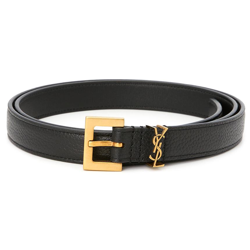 Saint Laurent Monogram Leather Men's Belt 612616 DTI0W 1000