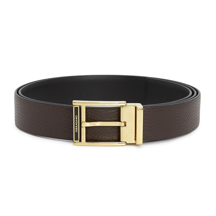 Ferragamo Men’s Reversible Leather Belt Pre-Cut 670571 0786350