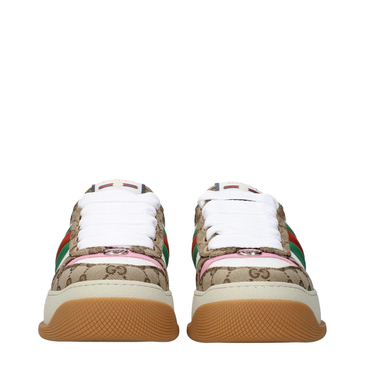 GUCCI Beige Canvas Low-Top Sneakers