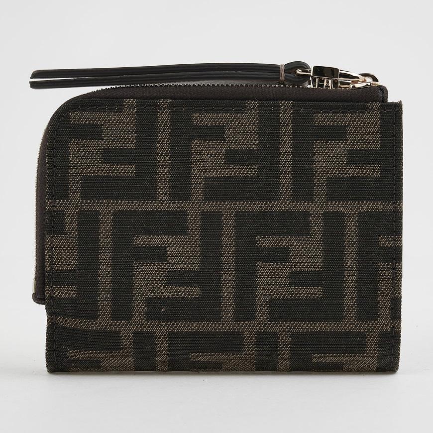 FENDI Women’s Slim Baguette Leather Small Wallet Black