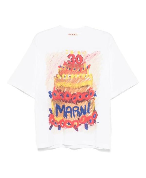 Marni Multicolor Cake Print Short Sleeve T-Shirt