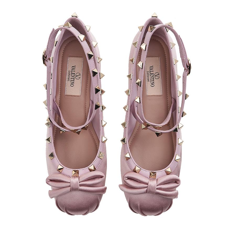 VALENTINO Garavani Rockstud Ribbon Flat Shoes Women SWH 6E0
