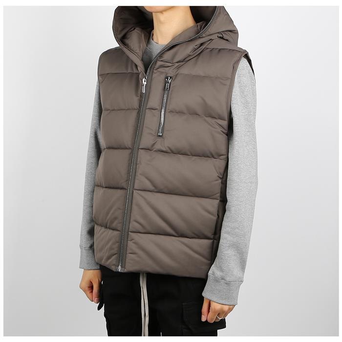 Rick Owens Hooded Down Vest Black Men's Outerwear