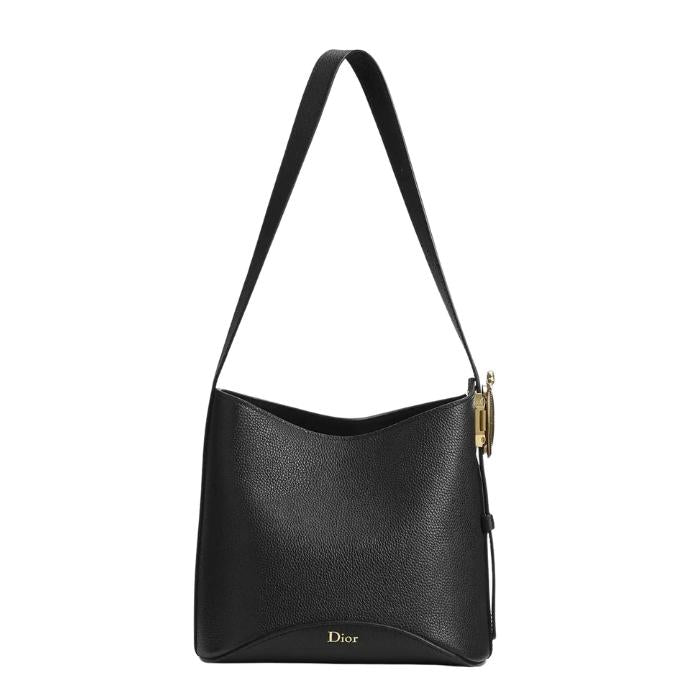 DIOR Medallion Bucket Bag Small Black Leather Shoulder Bag