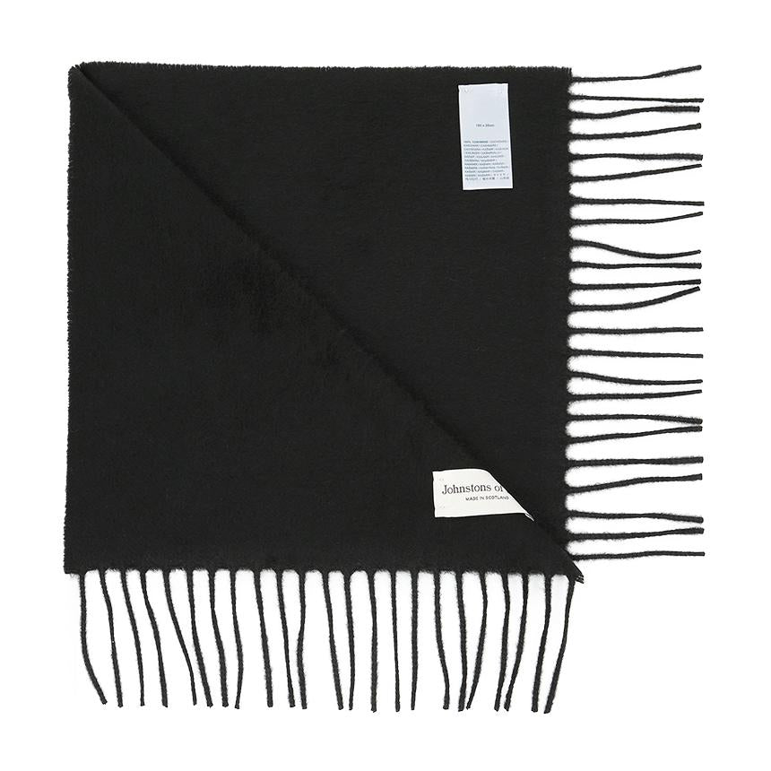 Johnstons of Elgin Cashmere Scarf Black Unisex