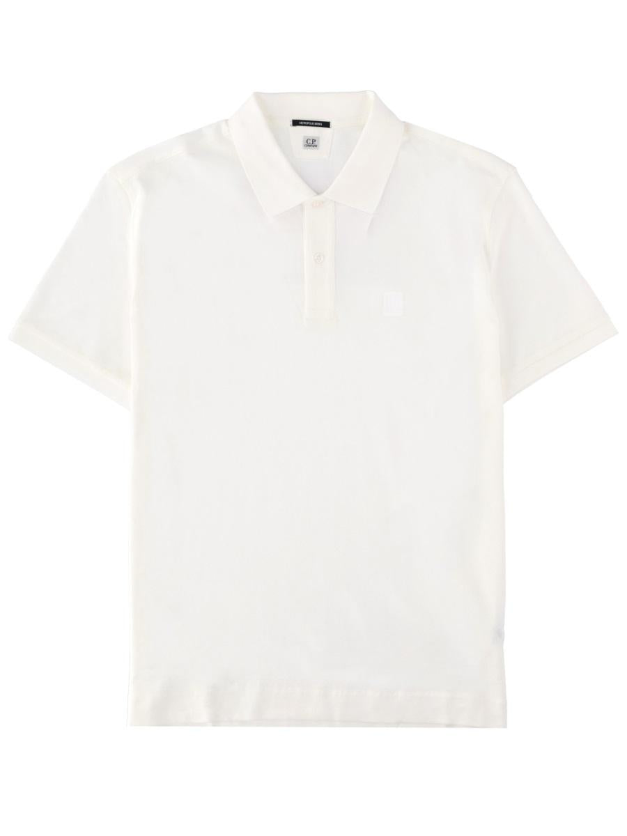 CP Company Short Sleeve Cotton Polo Shirt White Men