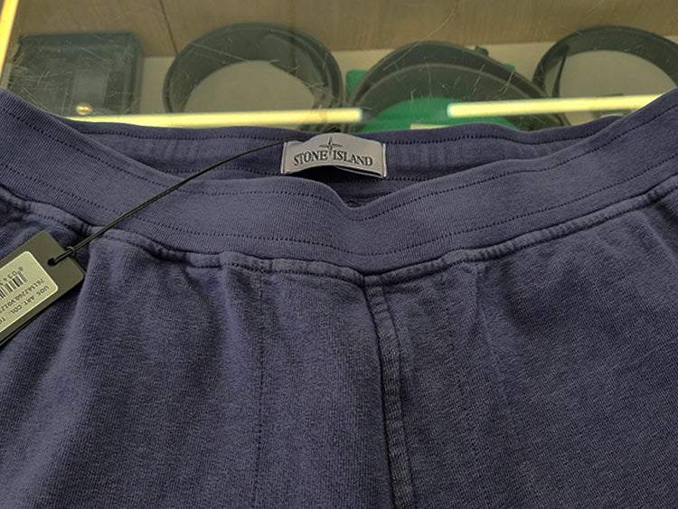 STONE ISLAND Logo Patch Fleece Jogger Sweatpants Men’s Navy