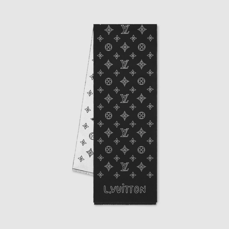 Louis Vuitton Monogram Blast Wool Scarf
