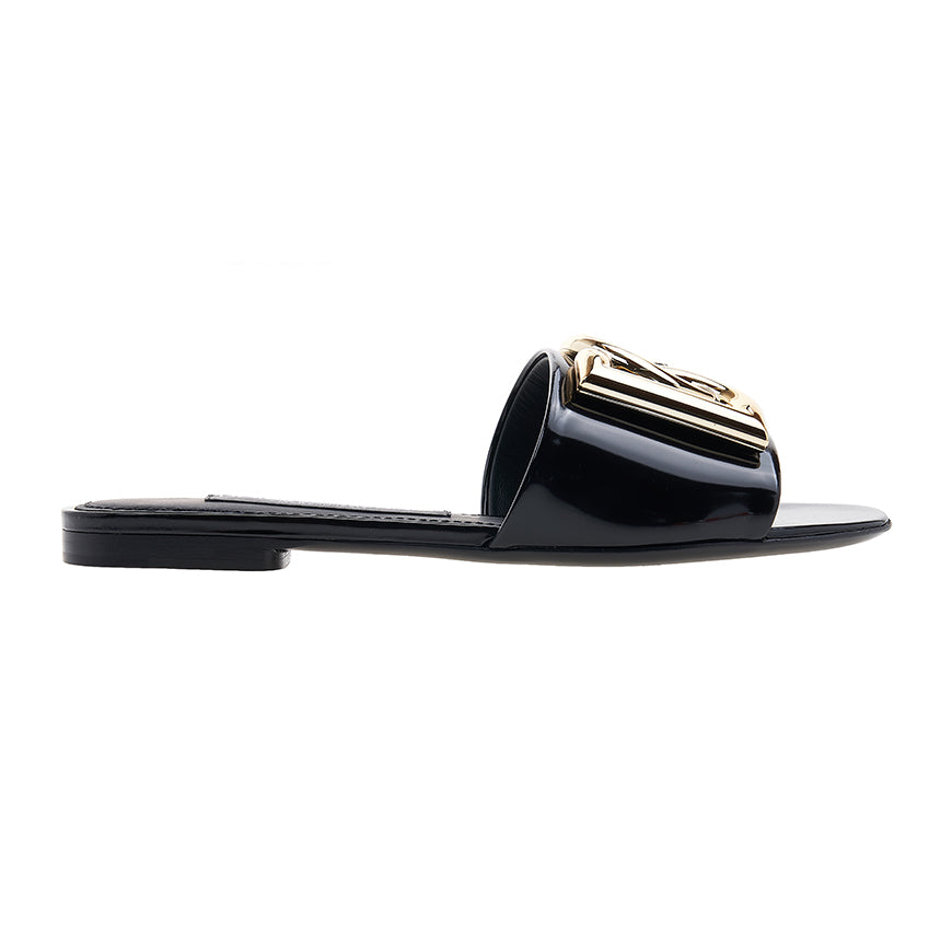 D&G Women's DG Logo Leather Sandals CQ0455 A1037 80999 1