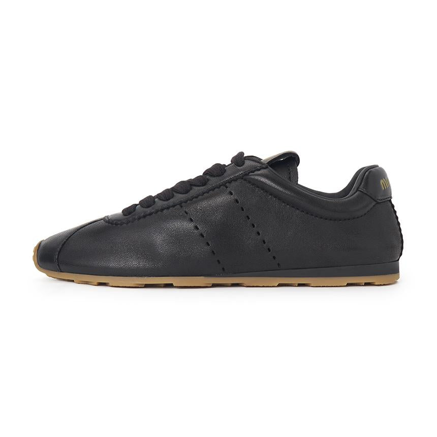 Miu Miu Plume Leather Low-Top Sneakers Unisex 5E114E 038 F0002