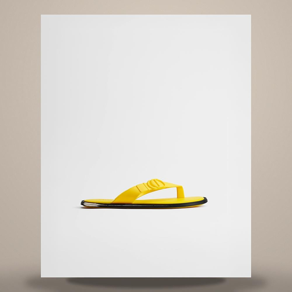 DIOR Dway Slide Sandals Yellow Rubber Slippers 3SA152ACG H200