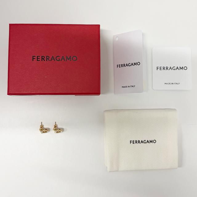 Ferragamo Gancini Crystal Earrings Gold-Tone