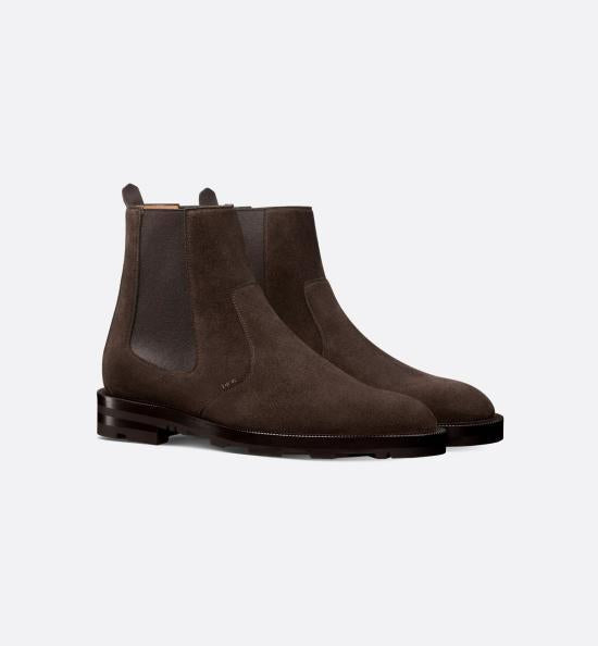 DIOR Black Leather Boots for Men 3BO384ZPE 750 BROWN DOM