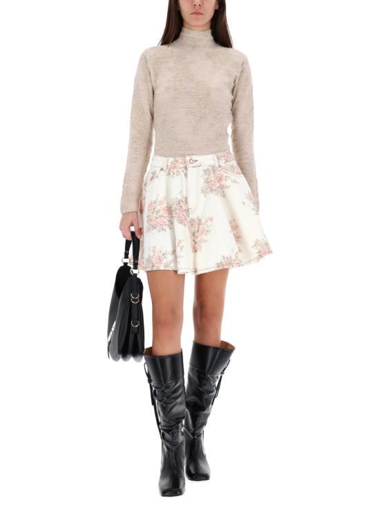 GANNI Turtleneck Sweater Women’s Knit Fall/Winter Black K2641934 BEIGE DOM